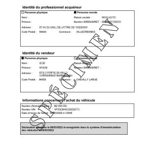 Enregistrement d'achat